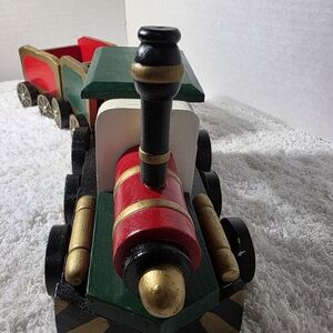 Vintage 1995 Santa's Collection Christmas Holiday Wooden Toy Train 11" x 3" x 3"